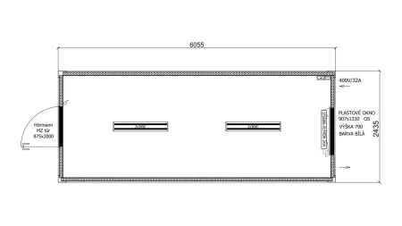 Obytná buňka - AB 6 s oknem 907 x 1330 mm